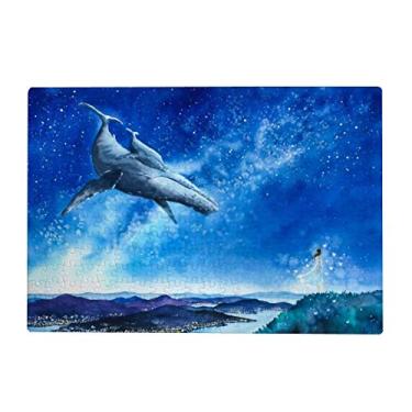 Imagem de Quebra-cabeças para adultos 1000 peças para crianças – Aquarela da conversa com baleia