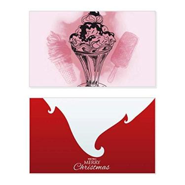 Imagem de Cherry Chocolate, sorvete, picolés, feriado, feriado, cartão de felicitações, mensagem de Natal