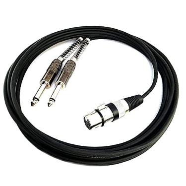 Imagem de Cabo de Áudio Blindado Y Canon XLR Fêmea P10 Mono Duplo Profissional 7 Metros