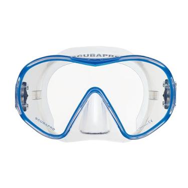 Imagem de SCUBAPRO Máscara de mergulho solo com lente única panorâmica para mergulho recreativo, transparente/azul