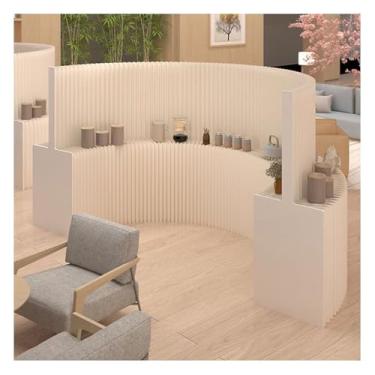 Imagem de Biombos e Divisórias Divisória De Ambiente Portátil Dobrável, Tela De Privacidade, Tela De Painel De Papel Retrátil Com Prateleiras De Dois Lados, Para Sala De Estar, Quarto, Escritório, Separação(9.8