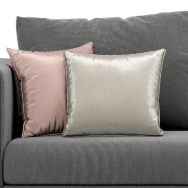 Imagem de Kit com 2 Almofadas Luxuosas Várias Cores 35x35 - ARADECOR, ROSê E BEG