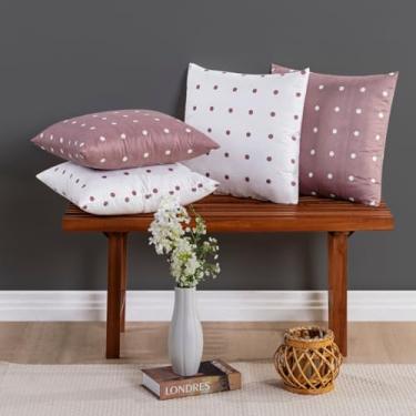 Imagem de Almofadas Cheias Petit Poá Tecido 200 Fios 04 Peças Rose