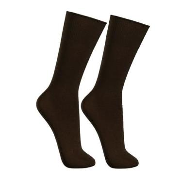 Imagem de Meia Social Masculina Lupo Meianyl Marrom - 7570