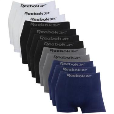 Imagem de Kit 12 Cueca Boxer Reebok Masculina Classic Premium Elastano, 3branco,