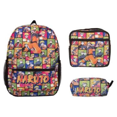 Imagem de Kit Mochila Escolar Menino Naruto Shippuden Passeio Costas - Toys 2U