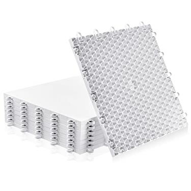 Imagem de Dryland Slick Tiles Piso de hóquei no gelo 30,48 x 30,48 cm Quadrados Patinação Gelo Piso de Treinamento Azulejo Sintético Liso Superfície de Treinamento Intertravamento para Hóquei Tiro Ao Ar Livre Interior (8 peças)
