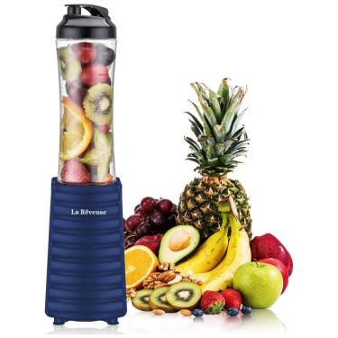 Imagem de Liquidificador Portátil 550mL com Garrafa Esportiva, 300W, 110v, LA REVEUSE EK 2256, Azul