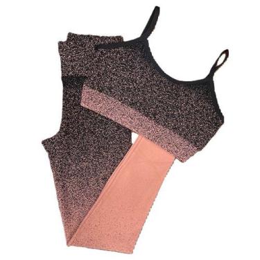 Imagem de Conjunto Degradê para Academia com Legging de Cintura Alta e Bojo - MD