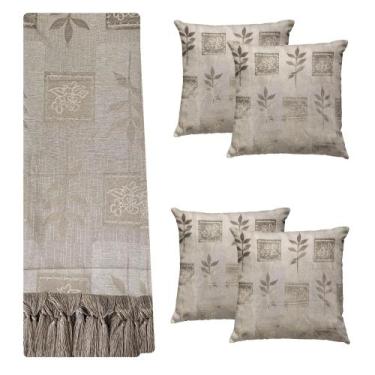 Imagem de Kit Manta Xale Grande Para Sofá E Cama Com 4 Capas de Almofada - MUMUD