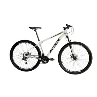 Imagem de Bicicleta Aro 29 KSX Modelo 2025 Em Alumínio 21 Velocidades Relação 3x7V Suspensão Dianteira de 80mm e Freios a Disco,15,Branco Preto