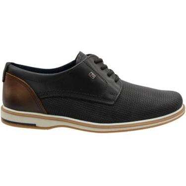 Imagem de Sapato Casual Pegada Com Cadarço Washed Buck Masculino, Preto, 41