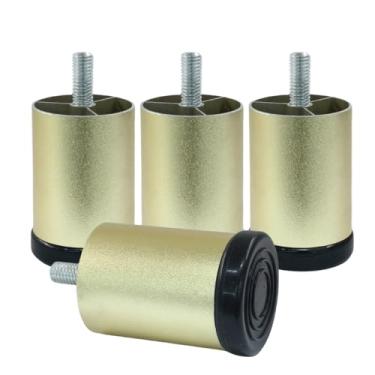 Imagem de Kemcatui 4 peças de pernas de móveis de metal de 5 cm, substituição de pés de móveis de moldura de cama de liga de alumínio dourada, perna de suporte de altura ajustável para cama, sofá, cadeiras
