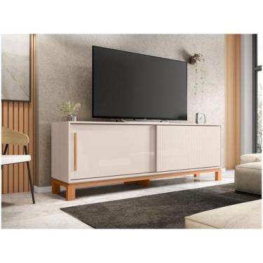 Imagem de Rack para TV até 65 2 Portas Caemmun Mondrian, Off White e Freijó