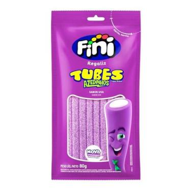 Imagem de Kit c/ 4 Bala Regaliz Uva Fini Acido Tubes 80g