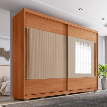 Imagem de Guarda Roupa Roma 2 Portas Espelho 6 Gavetas Marrom Caemmun