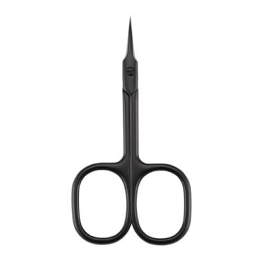 Imagem de Tesoura de cutícula para Nail Art, aparador de cutícula extrafino para manicure e pedicure, lâmina curva, ponta precisa e pontiaguda, kit de cuidados, preto, h