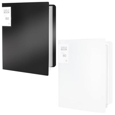 Imagem de Fichário de apresentação com mangas de plástico transparente, pasta de portfólio A4 para arte, documentos, certificados, organizador, para escritório e armazenamento de arte, pacote com 2 23 x 30 cm