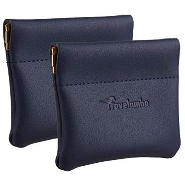Imagem de Bolsa de couro para moedas Travelambo para homens e mulheres, Access Blue Navy 2 Pcs Set, One Size