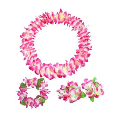 Imagem de Ioensy Conjunto de colares havaianos, guirlanda portátil, flores artificiais para piscina, palco festivo, show, tema havaiano, lembrancinhas para festas ao, Rosa