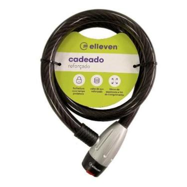Imagem de Cadeado espiral 1m x 18mm preto/cinza - ELLEVEN