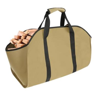 Imagem de Transportador de lenha com alças, porta-troncos para lenha, sacola independente para lenha, bolsa de transporte de lenha dobrável, para acessórios de fogão de lenha para lareira interna e acampamento