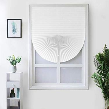 Imagem de Persianas temporárias blackout, filtro de luz de persianas sem fio, cortinas de tecido sem fio para janelas, pacote de cortinas de tecido plissado, persianas temporárias para janelas, semi-sombreamento (branco, 60 150 cm)