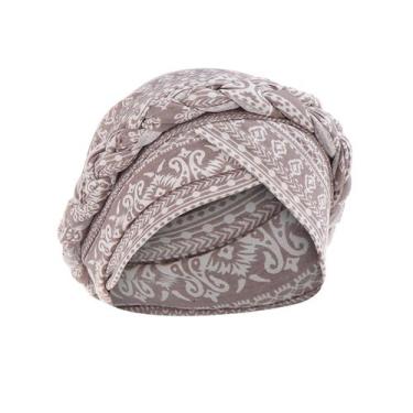 Imagem de Chapéu feminino estampado Índia Muçulmano Ruffle Cancer Chemo Hat Bean