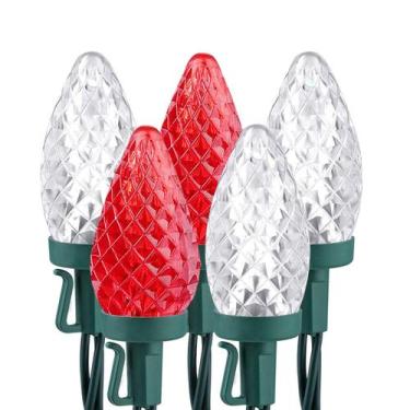 Imagem de String Lights Brizled 16,5 pés 25 LED C9 vermelho branco impermeável