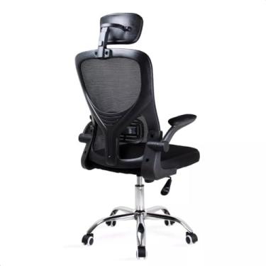 Imagem de Cadeira de Escritório Ergonômica com Apoio Lombar Ergonomico, Apoio de Cabeça, Encosto em Tela Respirável, Braços Reguláveis e Rodas 360° – Conforto para Home Office