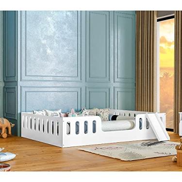 Imagem de Cama Intanfil Helo Montessoriana Casal Branca Com Escorregador