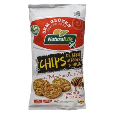 Imagem de Chips Arroz Integral e Milho Natural Life - Sabor Mostarda e Mel - Sem Glúten - 70g