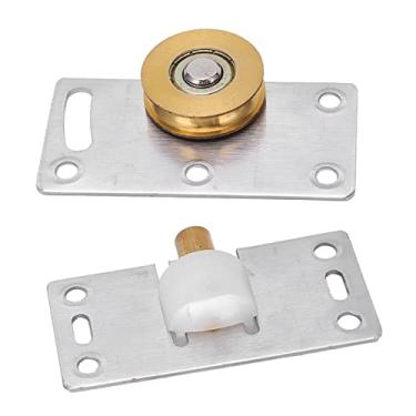 Imagem de KIMISS Conjunto de Rolos de Porta Deslizante - 2 Polias de Latão de Aço Inoxidável para Guarda-roupas, Armários e Portas de Gabinete, Diâmetro Externo de 30 Mm, Fácil Instalação, Desempenho Suave