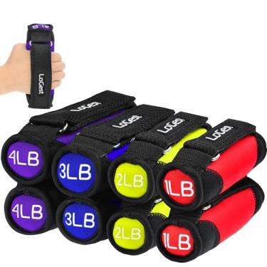 Imagem de LoGest Pesos de mão macios com alças ajustáveis – vem em pesos de 900 g ou 1,4 kg – Halteres confortáveis e seguros de neoprene com alças para caminhada, corrida, exercícios aeróbicos, fisioterapia