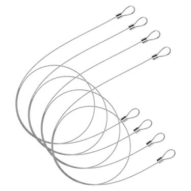 Imagem de Trava de cabo de segurança de viagem ao ar livre de 120 cm/4 pés e 2 mm, pacote com 4 cabos de segurança de aço inoxidável com laço duplo, trava de segurança revestida de aço trançado leve para