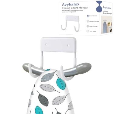 Imagem de Avykalox Suporte de parede para tábua de passar – Suporte de tábua de ferro para tábuas de passar a ferro em forma T/Y, suporte de parede pequeno para tábua de passar espaço para organização de