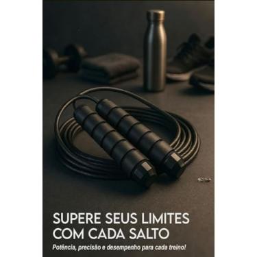 Imagem de Corda de Pular Profissional 3M com Cabo de Aço – Ajustável, Manoplas Ergonômicas o – Ideal para Crossfit, Treinos Funcionais e Emagrecimento