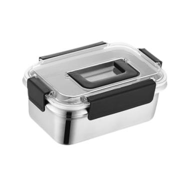 Imagem de KiBcsLic Marmita Bento Box em aço Inoxidável com Tampa Reforçada com Silicone, Estrutura Ao Frio, Alça para Transporte E Uso Versátil para Refeições, 2000ml