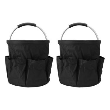 Imagem de Generic Bolsa Dobrável para Ferramentas de Jardim, Cesta de Piquenique Dobrável Com 6 Bolsos Pequenos 17L (Preto)