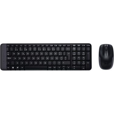 Imagem de Kit Teclado e Mouse Logitech MK220 Wireless, ABNT2, Preto