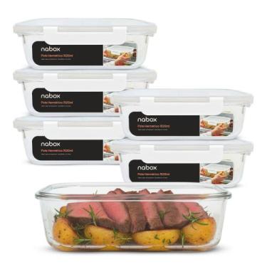 Imagem de Conjunto 6 Potes Vidro Hermético Super Travas 1520ml Grande - U4HOME, 