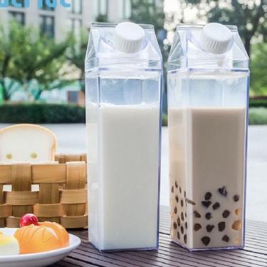 Imagem de 2 Garrafas em Acrílico 500ml Tampa Kit para Água Suco Leite - Ami