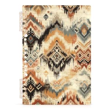 Imagem de Burbuja Caderno de padrão étnico, papel pautado universitário A5 com 60 folhas, fichário para escritório, 1 pacote