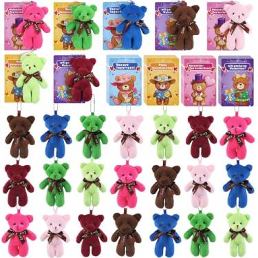 Imagem de Meching 28 peças de vales-presente de ursinhos de pelúcia, mini urso de pelúcia para presente de troca de sala de aula, prêmios de jogo, suprimentos de lembrancinha de festa de Páscoa