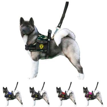 Imagem de Coleira De Cachorros Grandes Porte Peitoral Com Bolso Lateral + Guia C