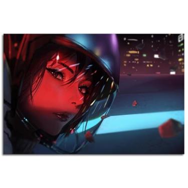 Imagem de Anime Girls Wall Art Solo Canvas Prints Motociclista Poster Para Casa Conjunto de 1 Decorações Noframed 30.5 cm x 20.3 cm