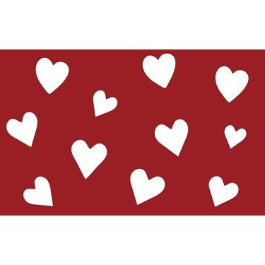 Imagem de Alwoligag Tapete de banho de coração de dia dos namorados, tapete de banheiro em forma de coração vermelho e branco, tapete de banho macio antiderrapante absorvente para decoração dos namorados