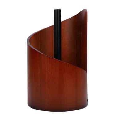 Imagem de Alomejor Suporte de Toalha de Papel, Suporte de Rolo Decorativo de Madeira de Faia Com Base de Ferro Preto para Cozinha, Banheiro, Decoração de Fazenda