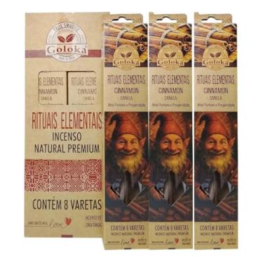 Imagem de Incenso Goloka Smudge Natural Premium Ritual Elemental - Canela 3 caixas