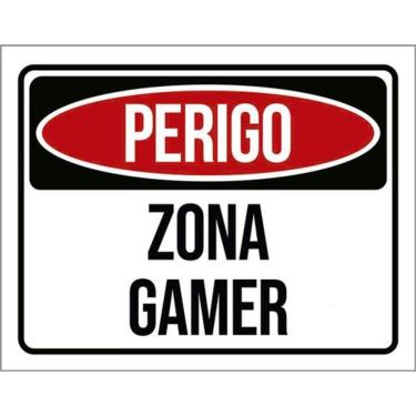 Imagem de Kit 10 Placas Perigo Zona Gamer 36X46